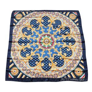 Constitution Hall Scarf DAR 35" Square Medallion Motif Our National Landmark